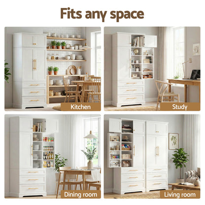 Artiss Buffet Sideboard Cabinet Pantry Kitchen Storage Cupboard Drawers Doors-Furniture > Dining > Buffets &amp; Sideboards-PEROZ Accessories