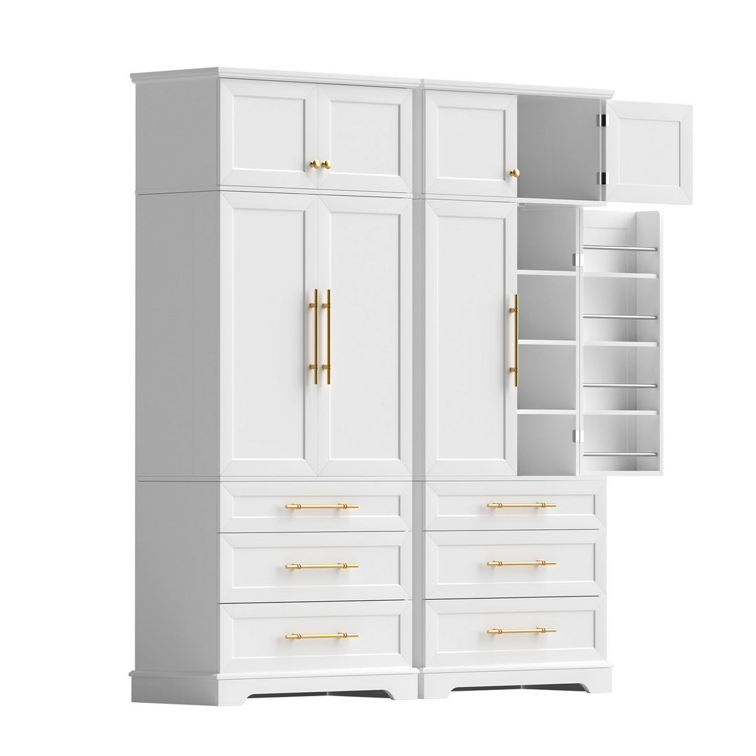 Artiss 2X Buffet Sideboard Cabinet Pantry Kitchen Storage Cupboard Drawers Doors-Furniture > Dining > Buffets &amp; Sideboards-PEROZ Accessories