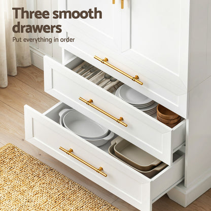 Artiss 2X Buffet Sideboard Cabinet Pantry Kitchen Storage Cupboard Drawers Doors-Furniture > Dining > Buffets &amp; Sideboards-PEROZ Accessories