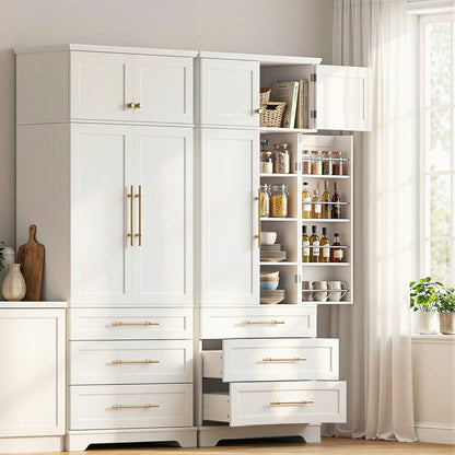Artiss 2X Buffet Sideboard Cabinet Pantry Kitchen Storage Cupboard Drawers Doors-Furniture > Dining > Buffets &amp; Sideboards-PEROZ Accessories