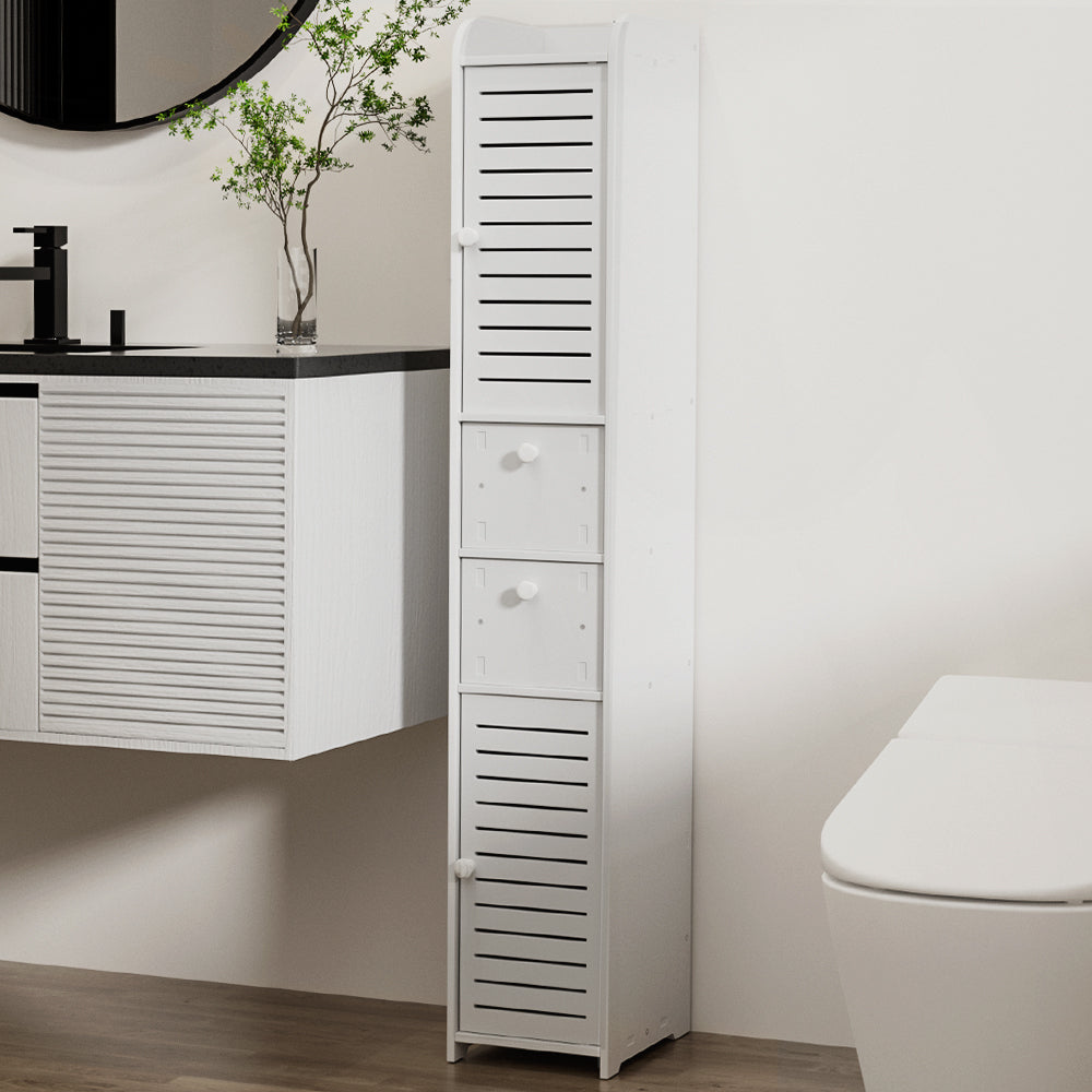 Artiss Bathroom Toilet Storage Cabinet Laundry Tallboy Cupboard Slim Corner-Furniture &gt; Bathroom-PEROZ Accessories