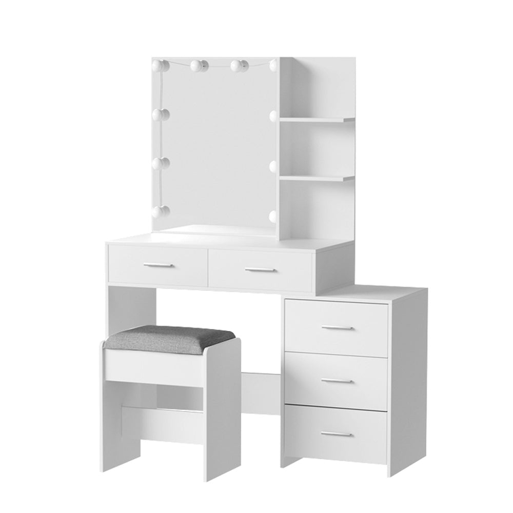 Artiss Dressing Table Set Stool 10 LED Bulbs White Dale-Furniture &gt; Bedroom-PEROZ Accessories