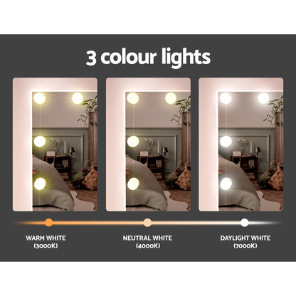 Artiss Dressing Table Set Stool 10 LED Bulbs White Dale-Furniture &gt; Bedroom-PEROZ Accessories