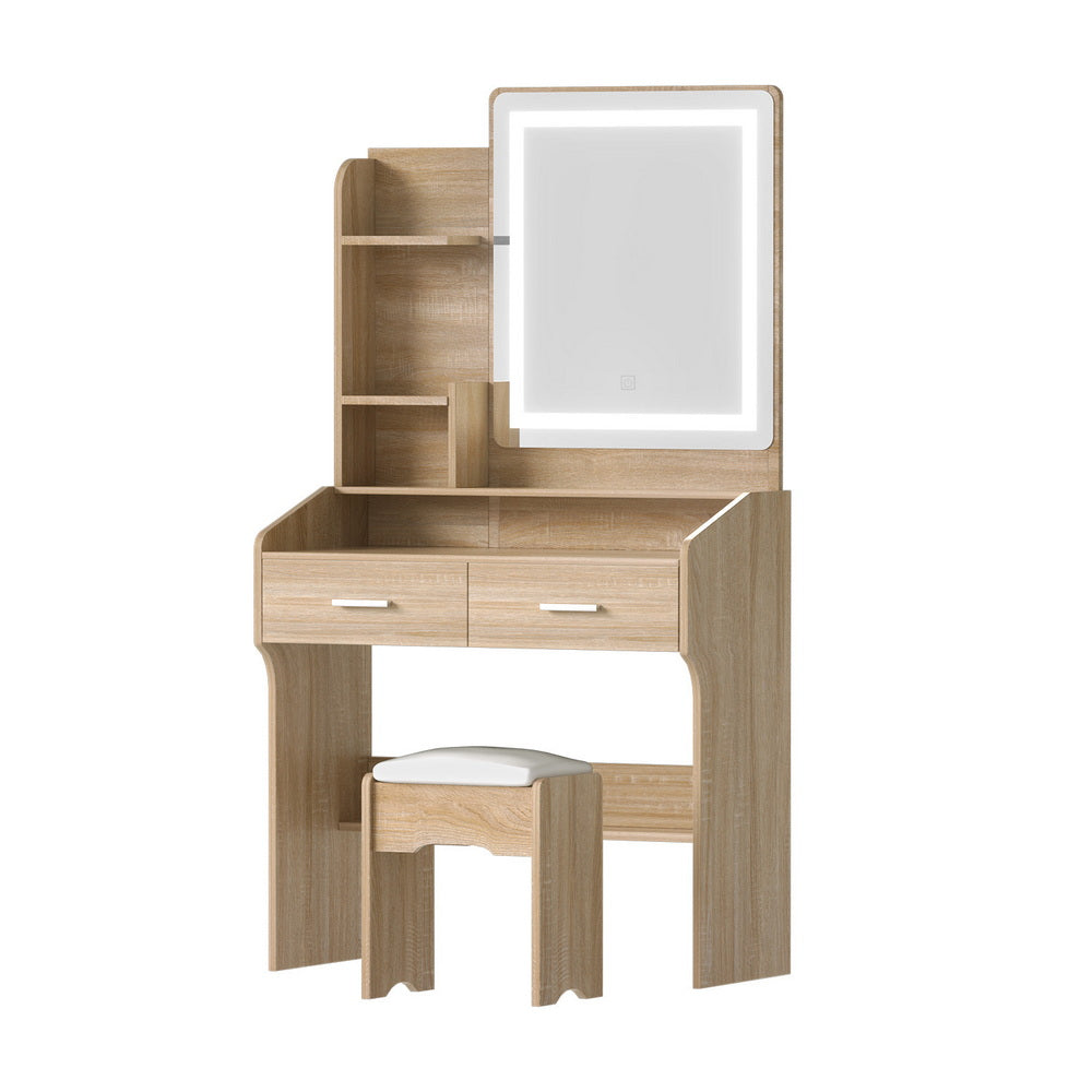 Artiss Dressing Table Set Stool Led Wood-Furniture &gt; Bedroom &gt; Dressing Vanity &amp; Dressing Tables-PEROZ Accessories