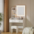 Artiss Dressing Table Set Stool Led White Doria-Furniture > Bedroom-PEROZ Accessories