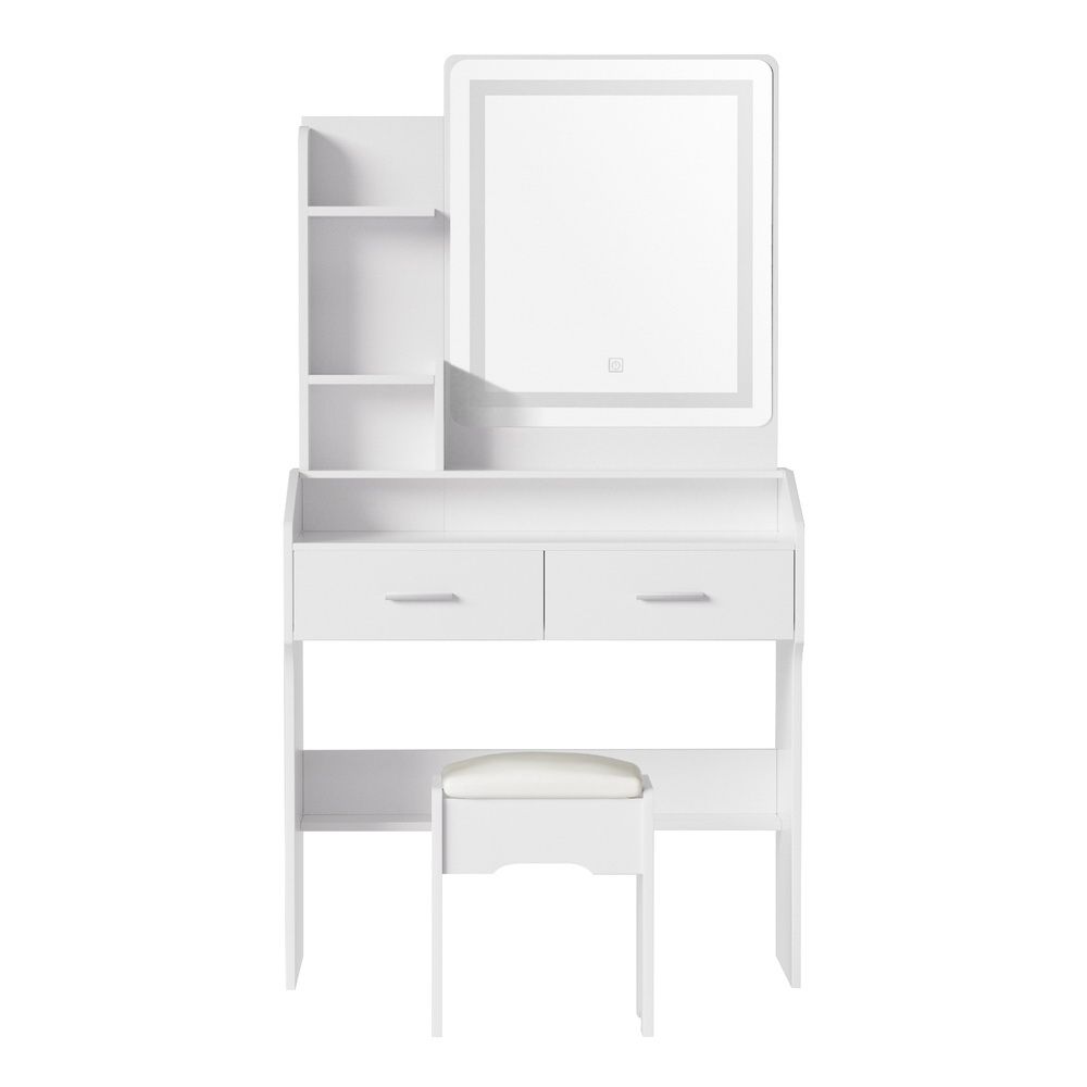 Artiss Dressing Table Set Stool Led White Doria-Furniture > Bedroom-PEROZ Accessories