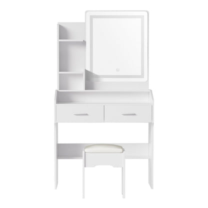 Artiss Dressing Table Set Stool Led White Doria-Furniture > Bedroom-PEROZ Accessories
