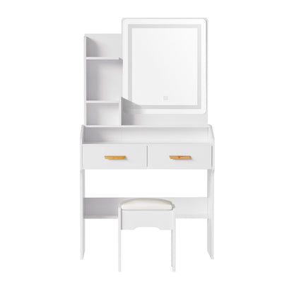 Artiss Dressing Table Set Stool Led White Doria-Furniture &gt; Bedroom-PEROZ Accessories