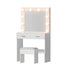 Artiss Dressing Table Vanity Desk Set Stool 10 Led Bulbs White-Furniture > Bedroom > Dressing Vanity & Dressing Tables-PEROZ Accessories