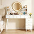 Artiss Dressing Table Vanity Desk LED Charging Station White-Furniture > Bedroom > Dressing Vanity & Dressing Tables-PEROZ Accessories