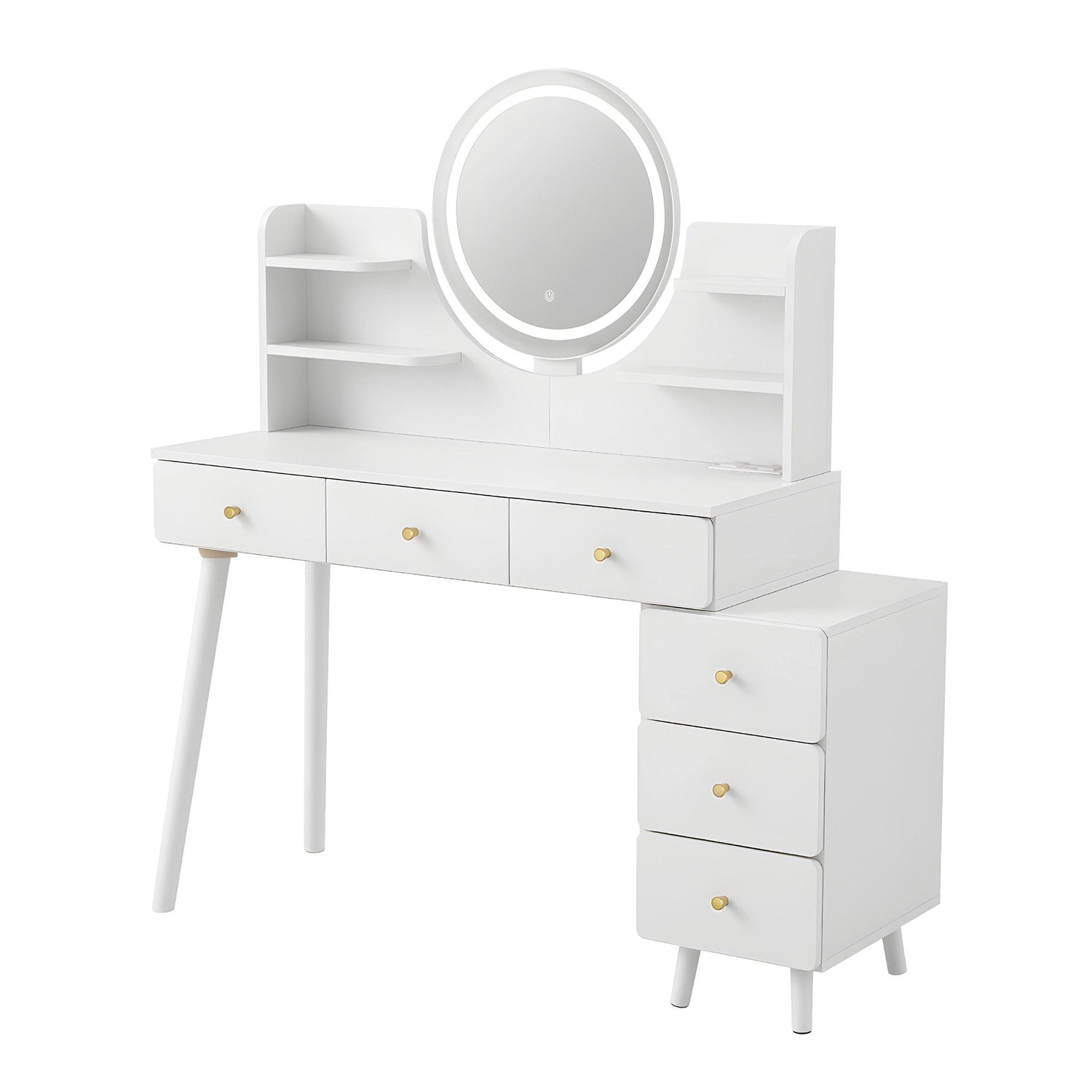 Artiss Dressing Table Vanity Desk LED Charging Station White-Furniture > Bedroom > Dressing Vanity &amp; Dressing Tables-PEROZ Accessories