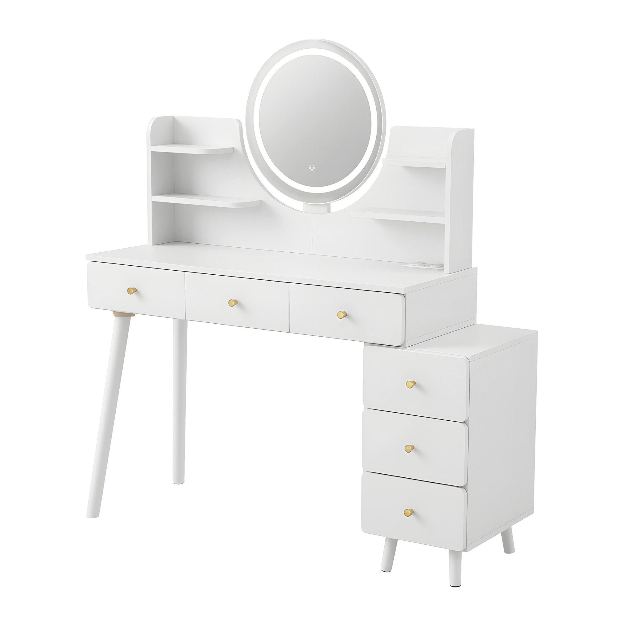 Artiss Dressing Table Vanity Desk LED Charging Station White-Furniture > Bedroom > Dressing Vanity &amp; Dressing Tables-PEROZ Accessories