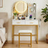 Artiss Dressing Table Vanity Desk Set Stool LED Charging Station White-Furniture > Bedroom > Dressing Vanity & Dressing Tables-PEROZ Accessories