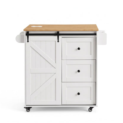 Artiss Kitchen Island Trolley Rolling Serving Cart Storage Drawer Cabinet 100cm-Furniture > Dining > Kitchen &amp; Dining Trolleys-PEROZ Accessories