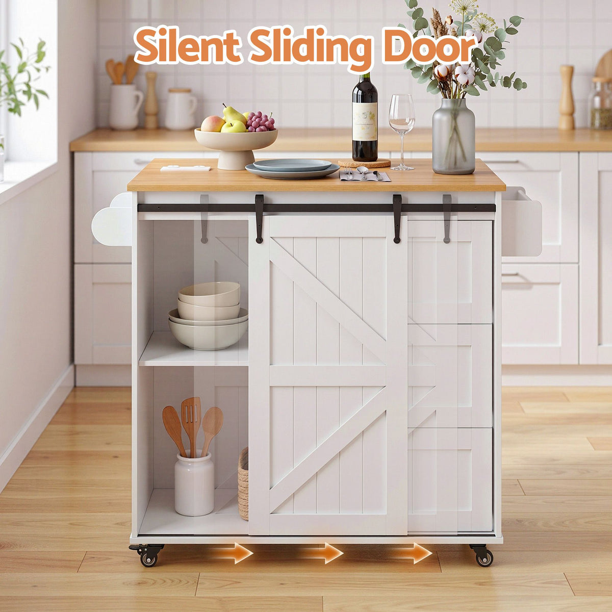 Artiss Kitchen Island Trolley Rolling Serving Cart Storage Drawer Cabinet 100cm-Furniture > Dining > Kitchen &amp; Dining Trolleys-PEROZ Accessories