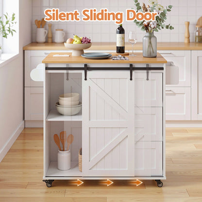 Artiss Kitchen Island Trolley Rolling Serving Cart Storage Drawer Cabinet 100cm-Furniture > Dining > Kitchen &amp; Dining Trolleys-PEROZ Accessories
