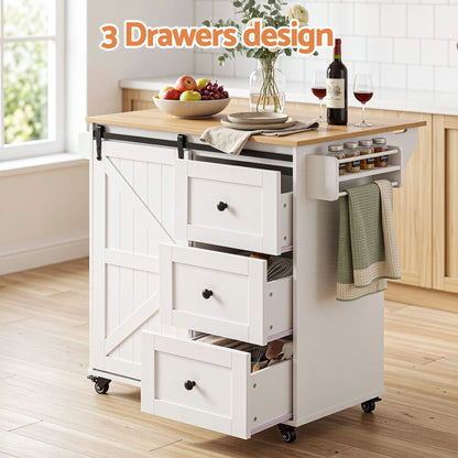 Artiss Kitchen Island Trolley Rolling Serving Cart Storage Drawer Cabinet 100cm-Furniture > Dining > Kitchen &amp; Dining Trolleys-PEROZ Accessories