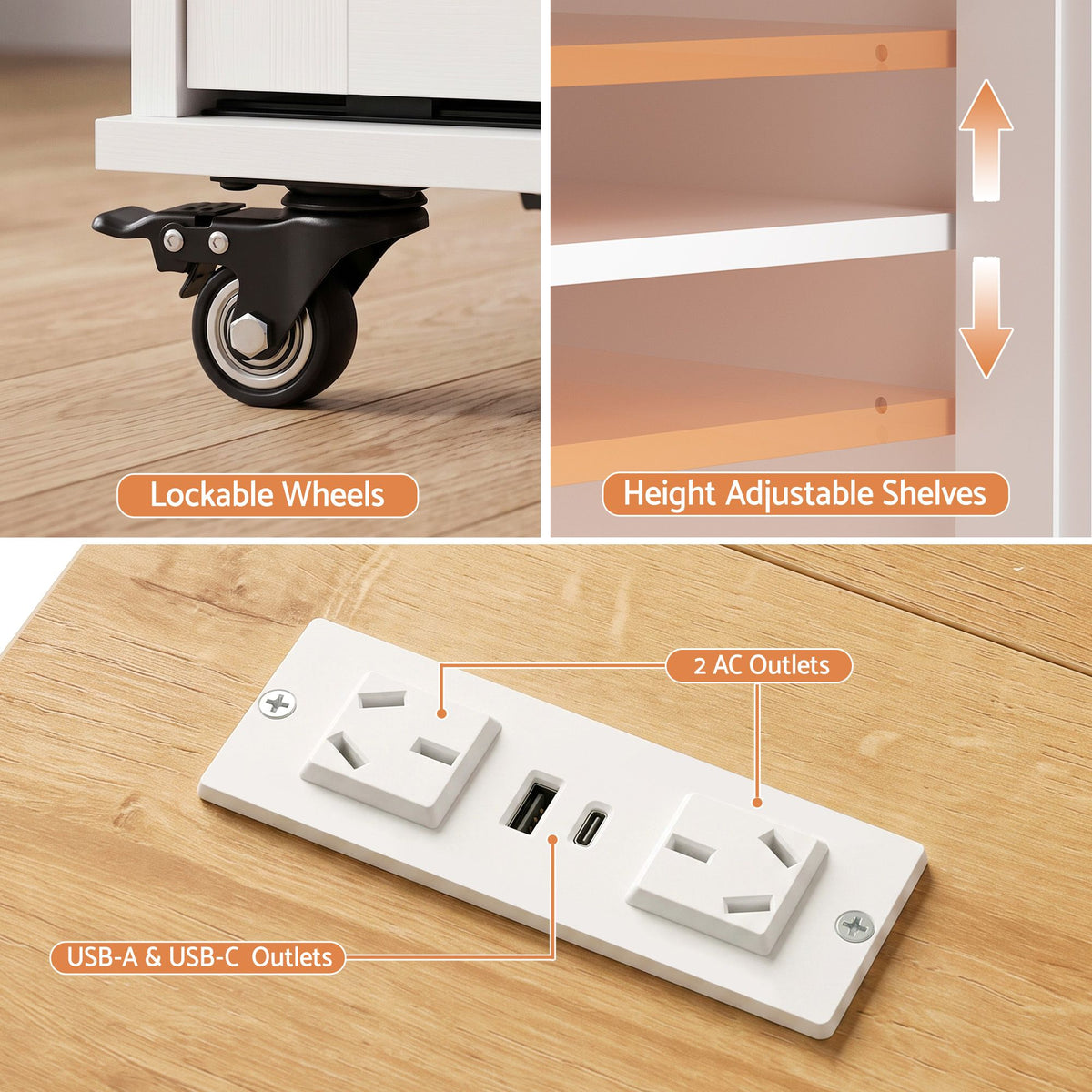 Artiss Kitchen Island Trolley Rolling Serving Cart Storage Drawer Cabinet 100cm-Furniture > Dining > Kitchen &amp; Dining Trolleys-PEROZ Accessories