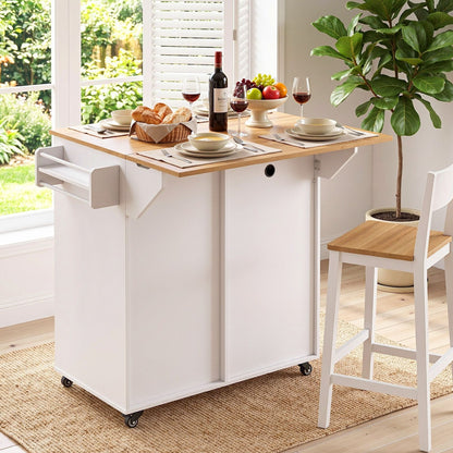Artiss Kitchen Island Trolley Rolling Serving Cart Storage Drawer Cabinet 100cm-Furniture > Dining > Kitchen &amp; Dining Trolleys-PEROZ Accessories