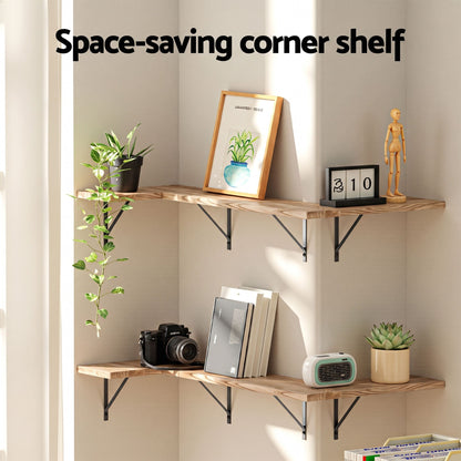 Artiss Floating Wall Shelf Corner Shelves Set of 4 Wood-Home &amp; Garden > DIY > Kitchen &amp; Bathroom DIY-PEROZ Accessories