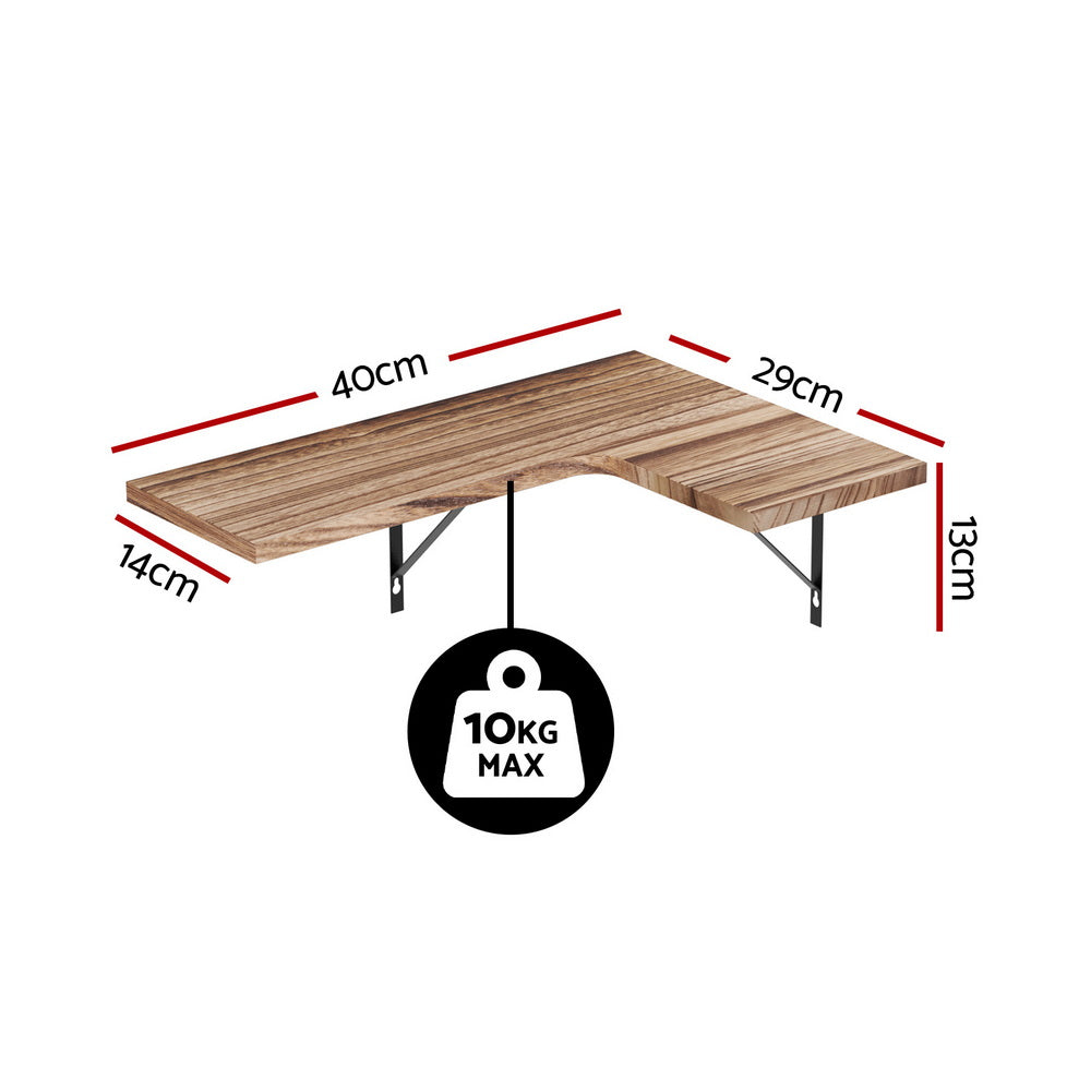 Artiss Floating Wall Shelf Corner Shelves Set of 4 Wood-Home &amp; Garden &gt; DIY &gt; Kitchen &amp; Bathroom DIY-PEROZ Accessories