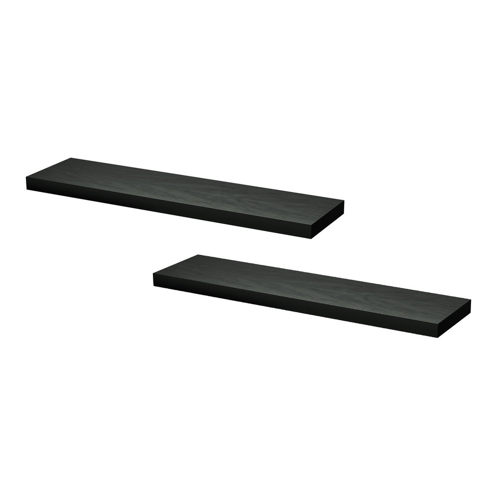 Artiss Floating Wall Shelf Set of 2 Black 90CM-Home &amp; Garden &gt; DIY &gt; Kitchen &amp; Bathroom DIY-PEROZ Accessories