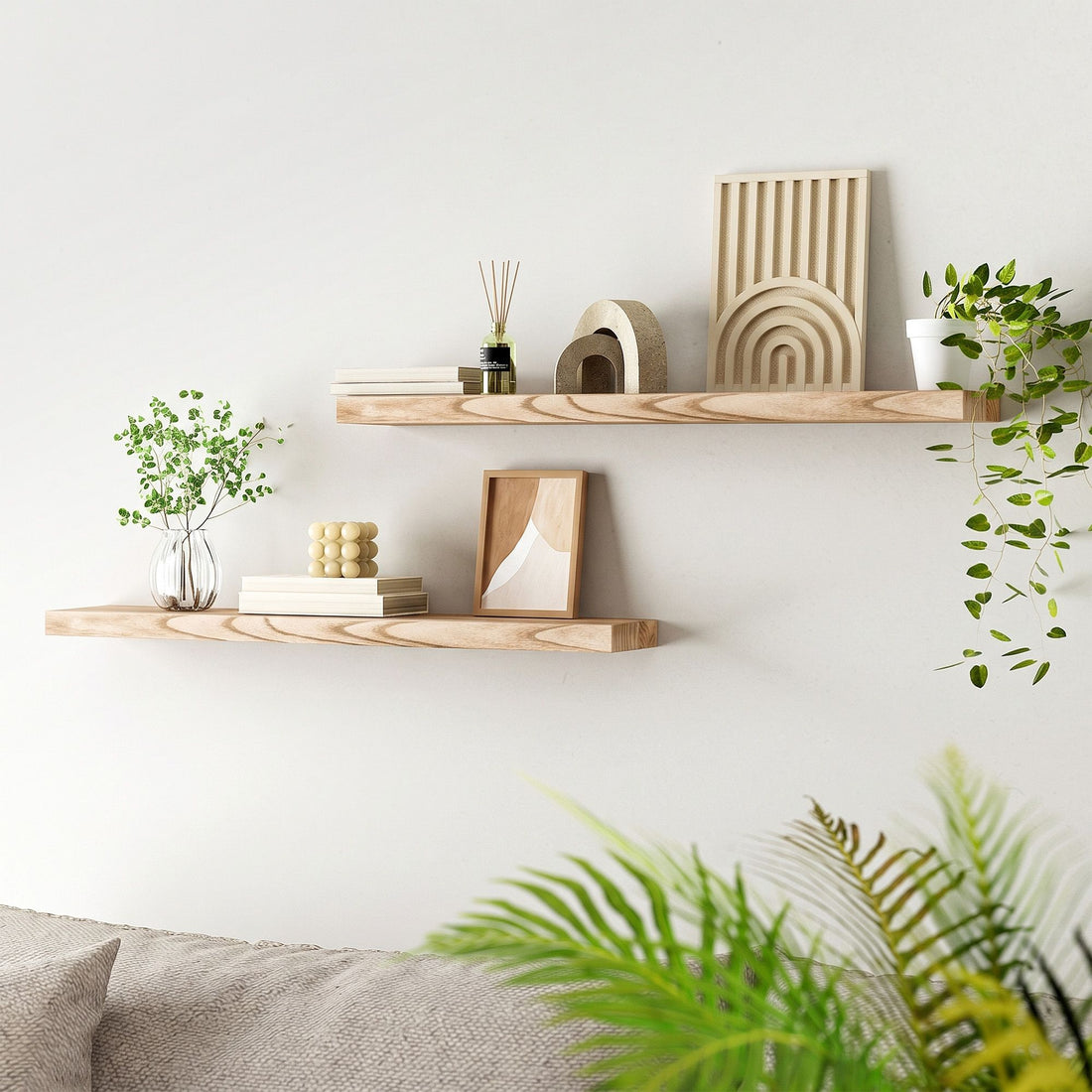 Artiss Floating Wall Shelf Set of 2 Wood 90CM-Home &amp; Garden > DIY > Kitchen &amp; Bathroom DIY-PEROZ Accessories