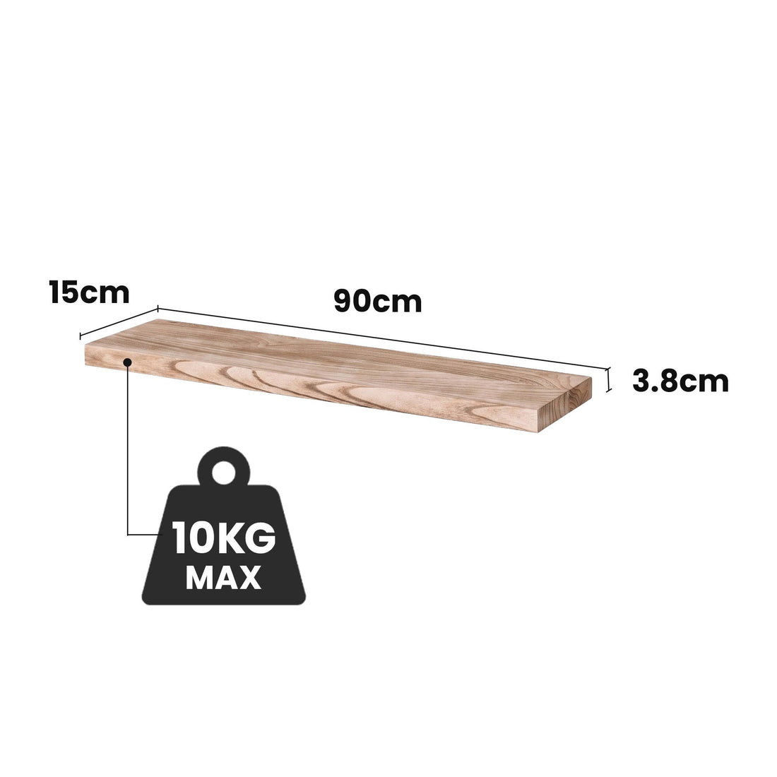 Artiss Floating Wall Shelf Set of 2 Wood 90CM-Home &amp; Garden > DIY > Kitchen &amp; Bathroom DIY-PEROZ Accessories