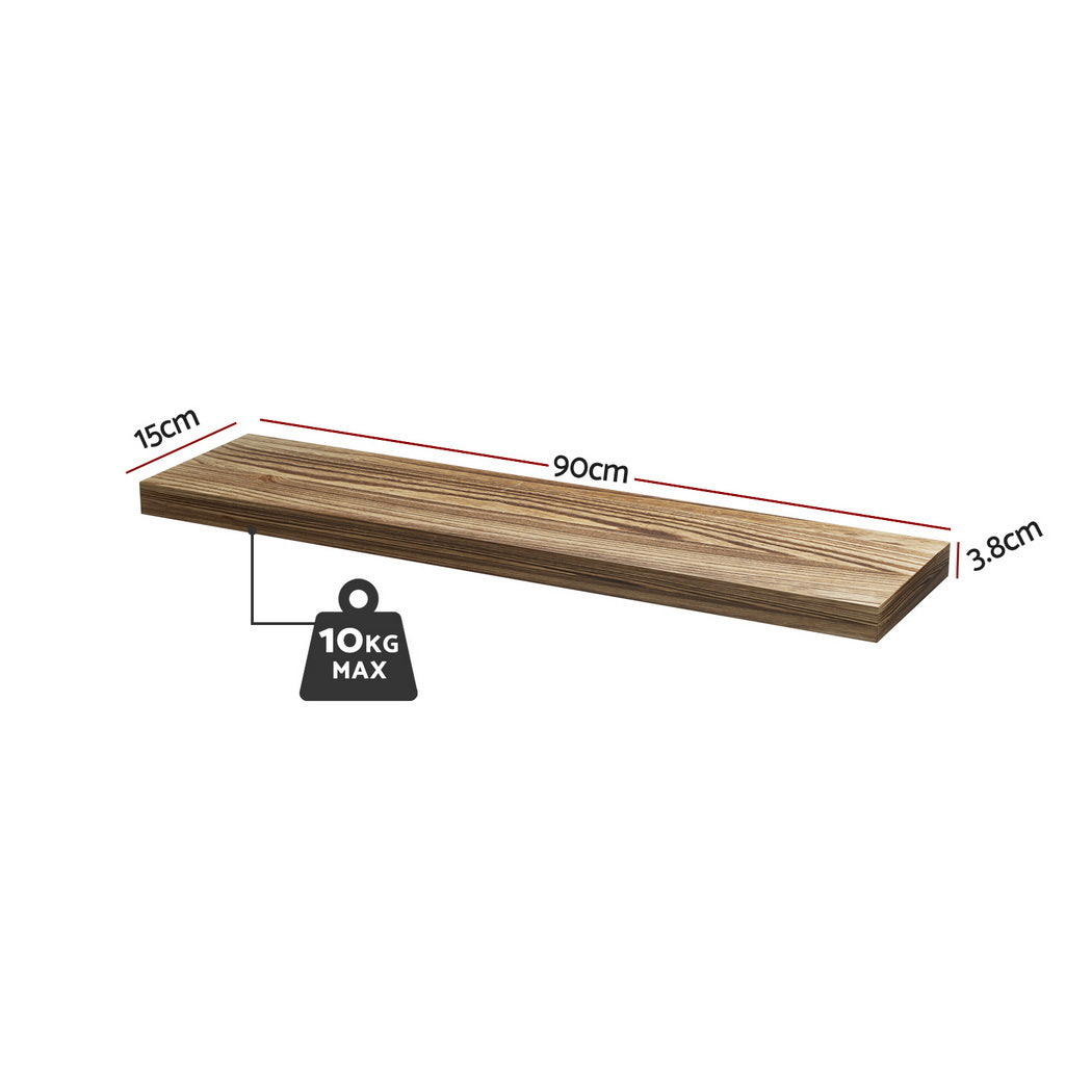 Artiss Floating Wall Shelf Set of 2 Wood 90CM-Home &amp; Garden &gt; DIY &gt; Kitchen &amp; Bathroom DIY-PEROZ Accessories