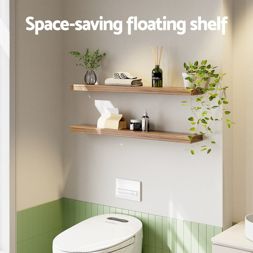 Artiss Floating Wall Shelf Set of 2 Wood 90CM-Home &amp; Garden &gt; DIY &gt; Kitchen &amp; Bathroom DIY-PEROZ Accessories