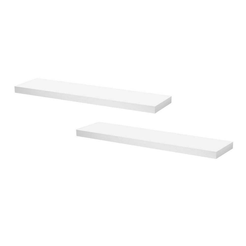 Artiss Floating Wall Shelf Set of 2 White 90CM-Home &amp; Garden &gt; DIY &gt; Kitchen &amp; Bathroom DIY-PEROZ Accessories