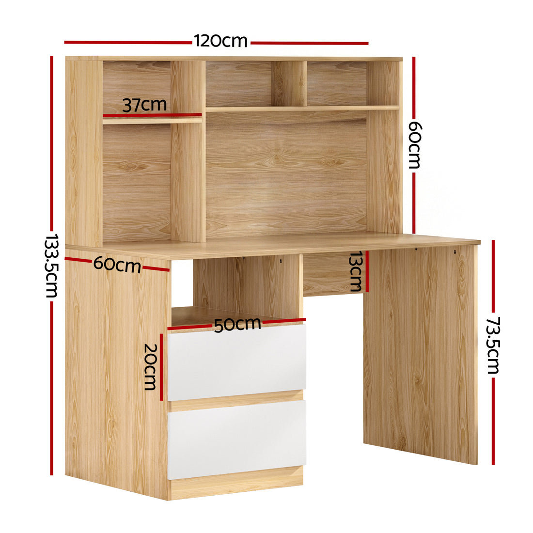 Artiss Computer Desk Office Study Desks Table Bookshelf Drawer-Furniture > Office-PEROZ Accessories