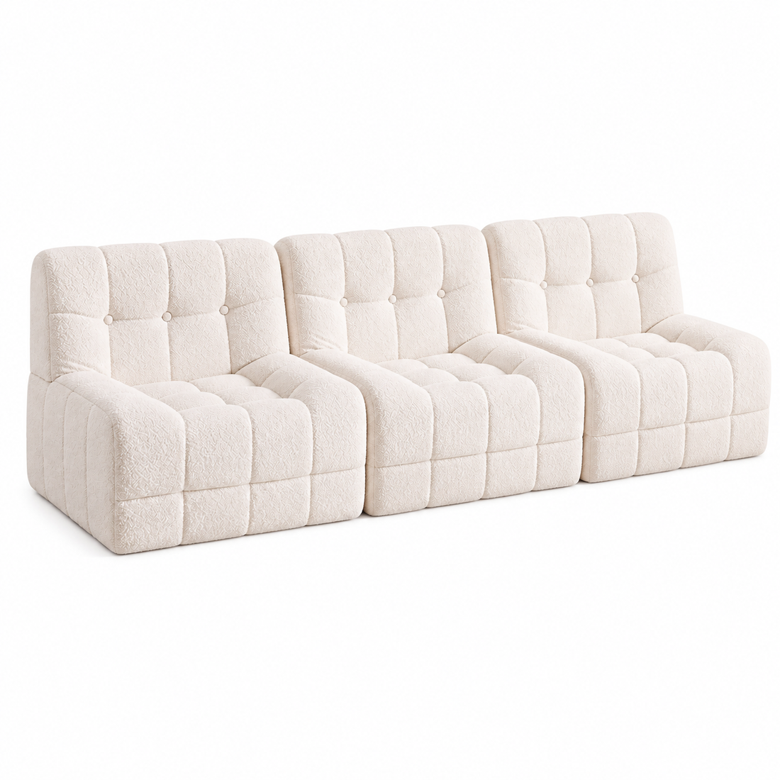 Artiss Set of 3 Sofa Modular Boneless Couches No Assembly White-Furniture > Bedroom-PEROZ Accessories