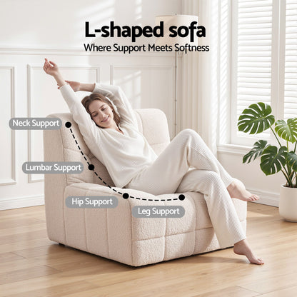 Artiss Set of 3 Sofa Modular Boneless Couches No Assembly White-Furniture > Bedroom-PEROZ Accessories