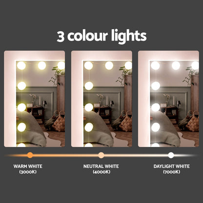 Artiss Dressing Table Set Stool 15 Led Bulbs White Darcy-Furniture > Bedroom-PEROZ Accessories