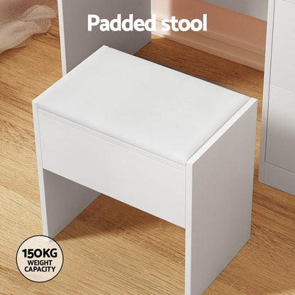 Artiss Dressing Table Set Stool 15 Led Bulbs White Darcy-Furniture > Bedroom-PEROZ Accessories