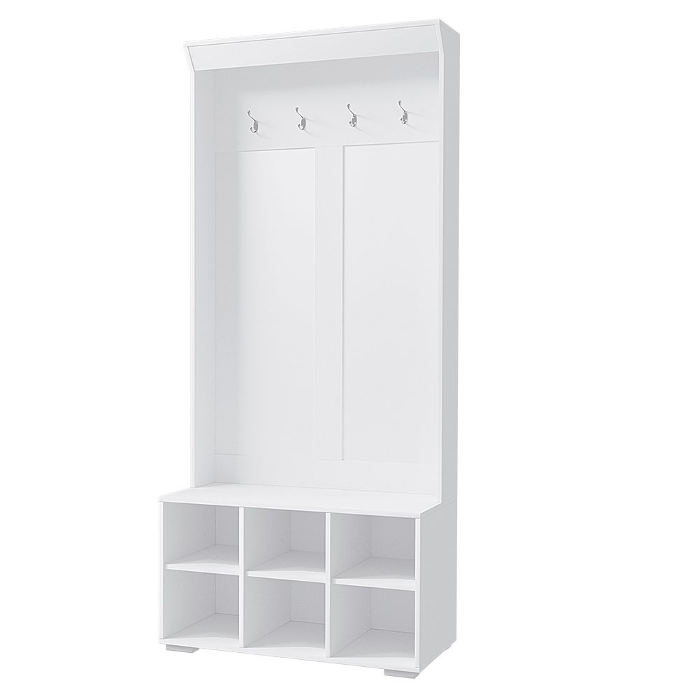 Artiss Shoe Rack Cabinet Hall Tree Coat Rack 180CM White-Coat Racks-PEROZ Accessories