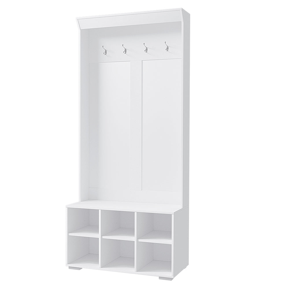 Artiss Shoe Rack Cabinet Hall Tree Coat Rack 180CM White-Coat Racks-PEROZ Accessories