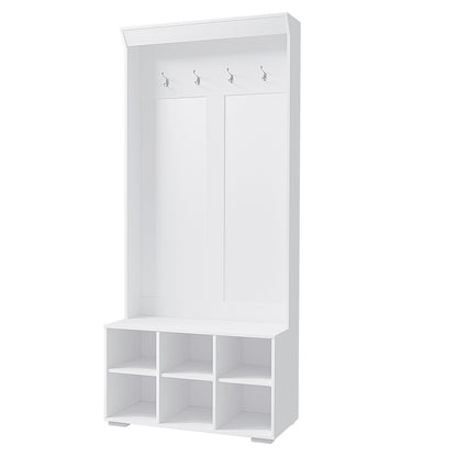 Artiss Shoe Rack Cabinet Hall Tree Coat Rack 180CM White-Coat Racks-PEROZ Accessories