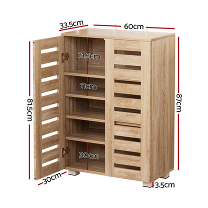 Artiss Shoe Rack Cabinet 20 Pairs 5-tier Wood Alster-Home &amp; Garden &gt; Storage-PEROZ Accessories