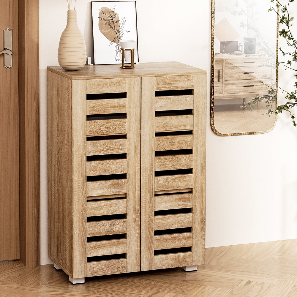 Artiss Shoe Rack Cabinet 20 Pairs 5-tier Wood Alster-Home &amp; Garden &gt; Storage-PEROZ Accessories