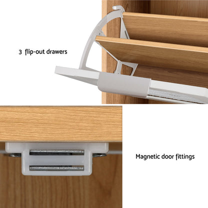 Artiss Shoe Rack Cabinet Mirror White-Furniture &gt; Bedroom-PEROZ Accessories