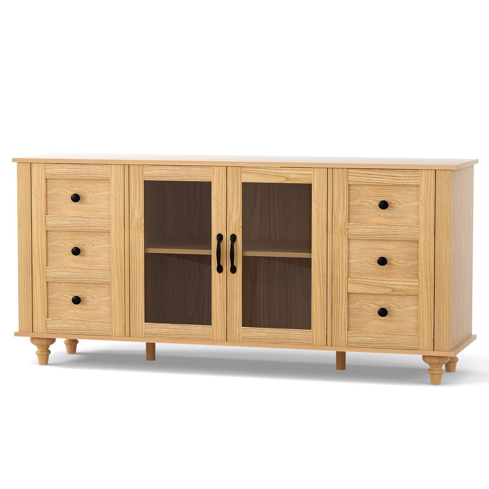 Artiss Buffet Sideboard Storage Cabinet Kitchen Cupboard Faux Drawer 150CM Pine-Furniture &gt; Dining &gt; Buffets &amp; Sideboards-PEROZ Accessories