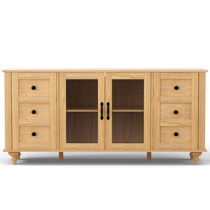 Artiss Buffet Sideboard Storage Cabinet Kitchen Cupboard Faux Drawer 150CM Pine-Furniture &gt; Dining &gt; Buffets &amp; Sideboards-PEROZ Accessories