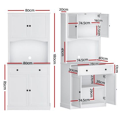 Artiss Buffet Sideboard Hutch Cabinet - BEINI White-Furniture > Living Room-PEROZ Accessories