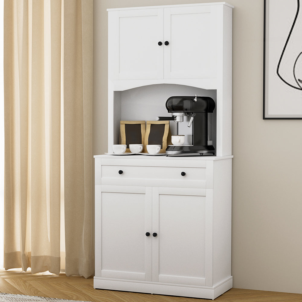 Artiss Buffet Sideboard Cabinet Cupboard Pantry Storage Shelves Hutch White-Furniture &gt; Living Room-PEROZ Accessories