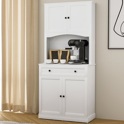 Artiss Buffet Sideboard Cabinet Cupboard Pantry Storage Shelves Hutch White-Furniture &gt; Living Room-PEROZ Accessories