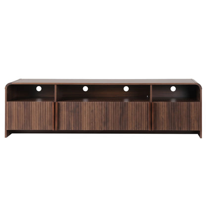 Artiss 180cm TV Unit Storage Cabinet Shelf Fluted Front Rounded Edge Anti-tip Kit Walnut-Furniture > Living Room > TV Units-PEROZ Accessories