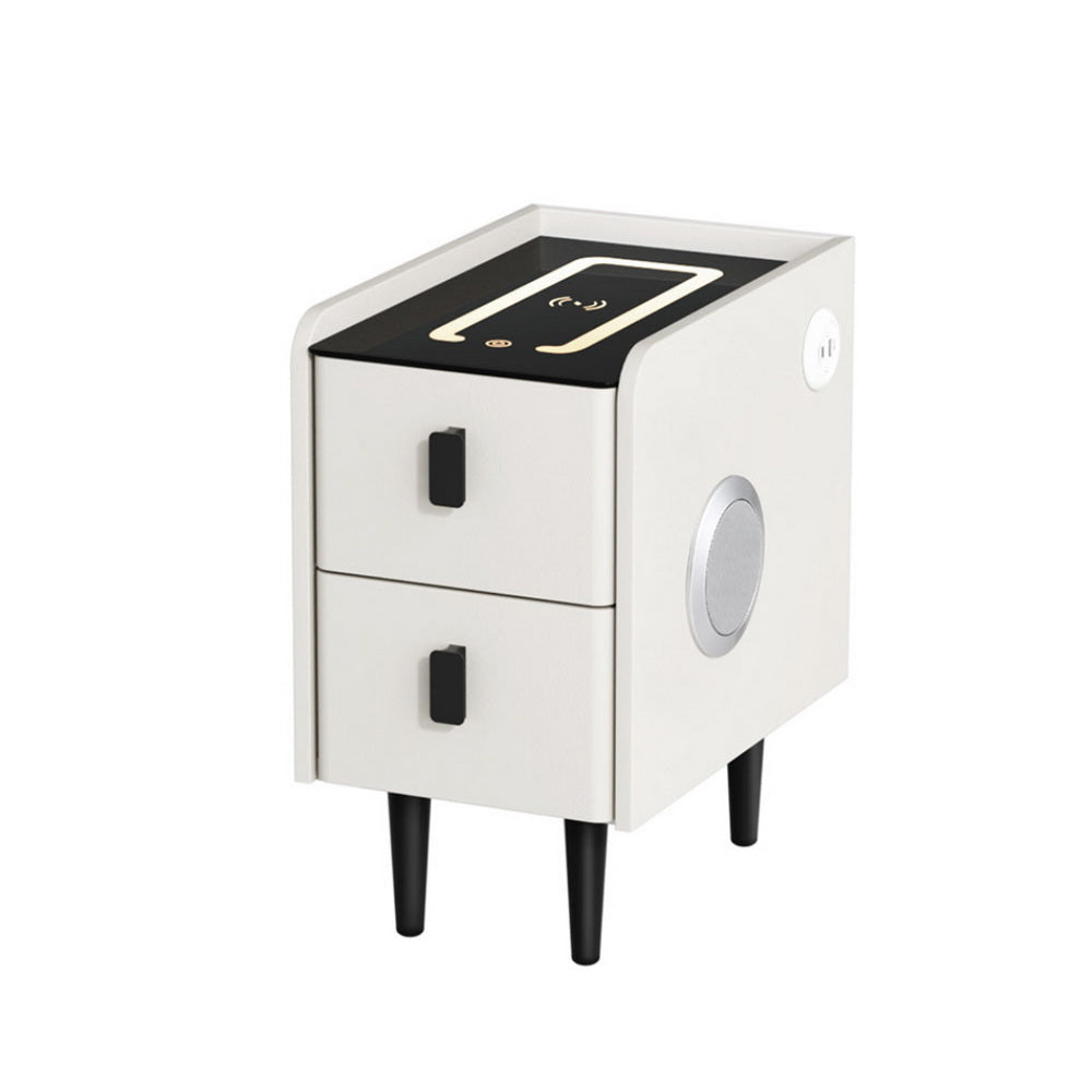 Artiss Smart Bedside Table with Wireless Charging - AIDA White-Furniture &gt; Bedroom &gt; Bedside Tables-PEROZ Accessories