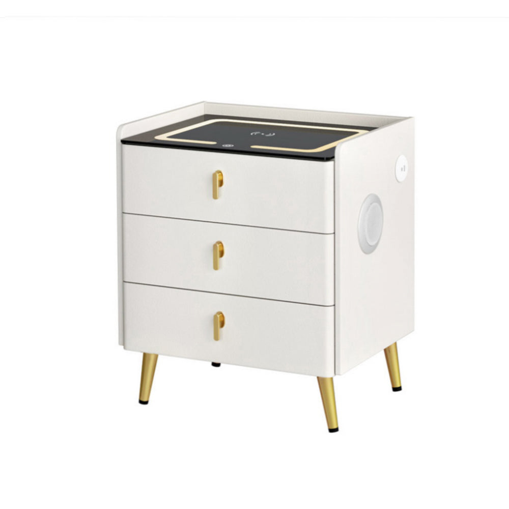 Artiss Bedside Table Wireless Charging - ALMA White-Furniture &gt; Bedroom &gt; Bedside Tables-PEROZ Accessories